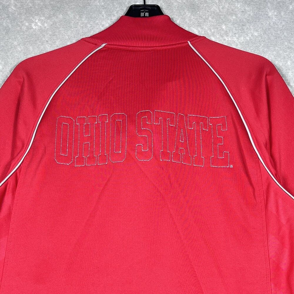 Vintage Nike Team Sweatshirt Men’s Medium Red Ohio State Buckeye Full Zip Swoosh - Picture 9 of 16